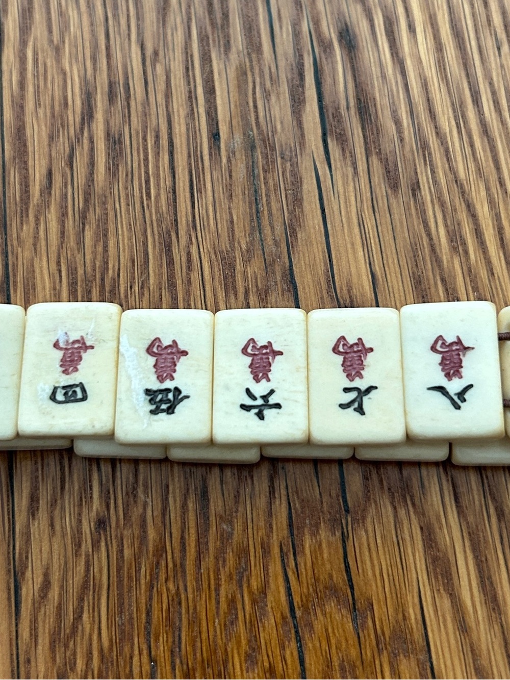 Vintage Ivory Mahjong Tiles Set - Cream Game Tiles Bracelet